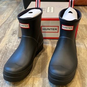 Hunter Boots Black Original Play Short Size 9 Womens Boots